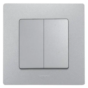 ETIKA Переключатель двухклавишный алюминий автоматические зажимы 10AX