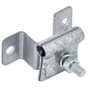 Держатель-зажим соединительный круглого проводника 6-12мм опорный L-30-40мм оцинкованная сталь