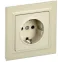 BRITE Розетка 1 пост с заземлением с защитными шторками 16А в сборе РСР14-1-0-БрКр бежевый IEK