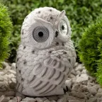 Садовый светильник Полярная сова на солнечной батарее, полистоун, 19 см