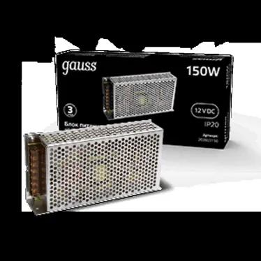 Блок питания для светодиодной ленты 150 Вт AC 100-264В Uвых 12В IP20 205х38х42мм Black Gauss