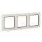 Стокгольм Рамка 3-местная белая с линией цвета черный