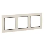 Стокгольм Рамка 3-местная белая с линией цвета черный