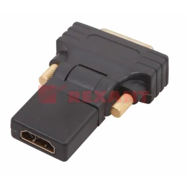 Переходник штекер DVI-D - гнездо HDMI, поворотный,,