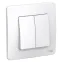 BLANCA скрытой установки двухклавишный выключатель (cх.5), 10A, 250B, белый
