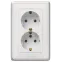 CARIVA Розетка двойная с заземлением белая