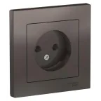 Розетка ATLASDESIGN без заземления 16А в сборе мокко