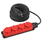 Удлинитель силовой UK-4e-3x1,5-10m-IP44(KG) с заземлением 4 розетки каучук 10м КГ 3х1,5мм2 IP44