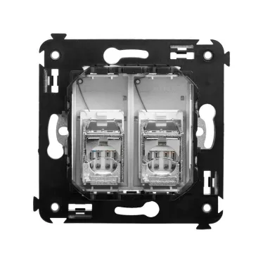 Avanti Компьютерная розетка RJ-45 в стену кат.5e двойная экранированная Закаленная сталь