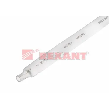 Термоусаживаемая трубка 8,0 4,0 мм, белая, упаковка 50 шт. по 1 м, REXANT