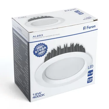 Светильник светодиодный ДВО-12w 4000К 1080Лм белый