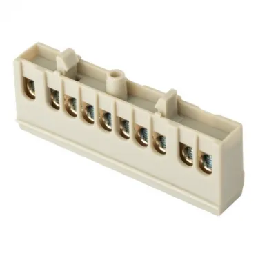 Шина фаза L 6х9мм 10 отверстий латунь серый изолированный корпус на DIN-рейку PROxima