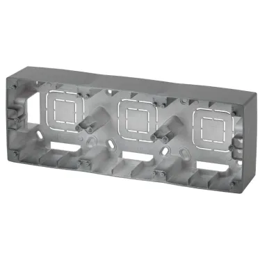 Коробка накладного монтажа 3 поста, Эра12, графит 12-6103-12