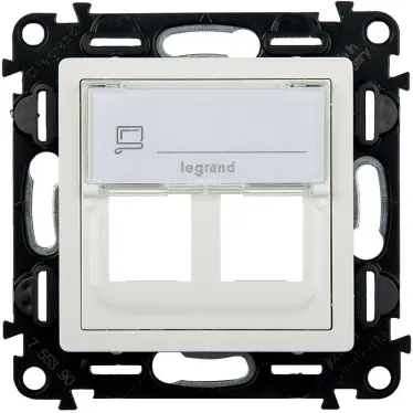 Valena LIFE Адаптер для разьемов Keystone двойной С лицевой панелью Белый