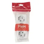 Розетка Рим 3-местная 16А с заземлением белая