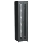 Шкаф напольный сетевой 19' LINEA N 47U 600х600мм передняя распашная перфорированная дверь задняя перфорированная черный
