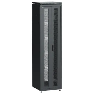 Шкаф напольный сетевой 19' LINEA N 47U 600х600мм передняя распашная перфорированная дверь задняя перфорированная черный