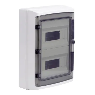 Щит настенный с дверцей 24 модуля IP65 серый с клеммным блоком 63А
