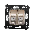 Avanti Розетка RJ-45 в стену, 5e двойная экранированная, ''Ванильная дымка''