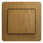 GLOSSA Розетка с заземлением со шторками с крышкой IP20 дуб в сборе