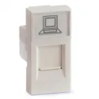 Розетка модульная компьютерная RJ-45 45х22.5мм белая