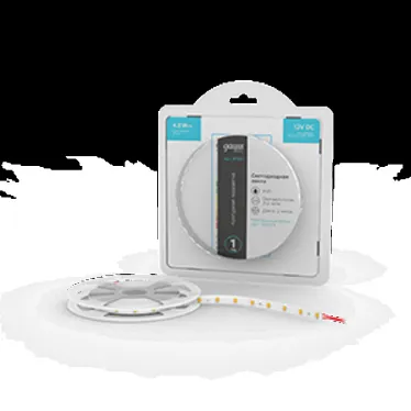 Лента светодиодная LED 2835/60-SMD 4.8 Вт/м 312 лм/м 4000К DC 12В IP20 8мм (блистер 2м) Basic Gauss