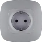 Valena ALLURE Розетка силовая 2К+З 16А 250В с лицевой панелью винтовые зажимы алюминий