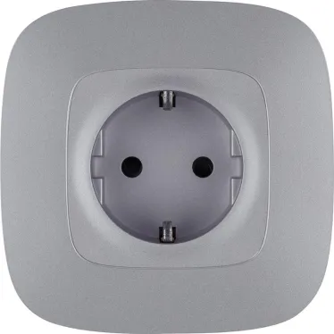 Valena ALLURE Розетка силовая 2К+З 16А 250В с лицевой панелью винтовые зажимы алюминий