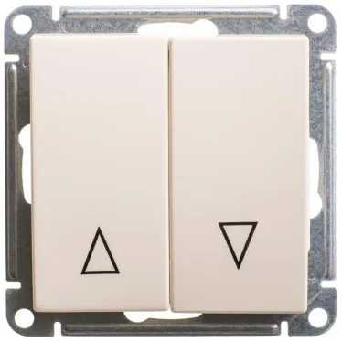 W59 Выключатель двухклавишный, с механич. блокировкой для жалюзи,механизм,слоновая кость