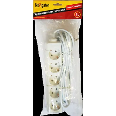 Удлинитель бытовой 5х5м с заземлением 16А ПВС 3х1.00