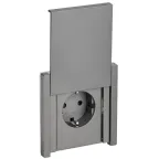 FORTE@PIANO Розетка 1-местная с заземлением с защитными шторками и крышкой безвинтовое крепление 16А IP44 FP519 сталь IEK