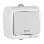 Выключатель 1-клавишный с индикатором 10А Мурманск серый