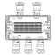 Взрывозащищенная клеммная коробка из алюминия TBE-A-14 -(25xHMM.2) -2x6018ANP22BKM2SB(A) - 3x6018ANP22BKM2SB(C)1Ex e IIC Т5 Gb / Ex tb IIIC T95°C Db IP66