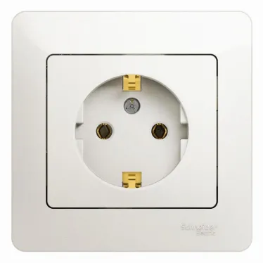 Розетка GLOSSA с заземлением перламутр в сборе