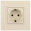 Розетка 2P+E Schuko, 16А-250В, Эра Elegance, сл.кость, 14-2101-02