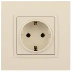 Розетка 2P+E Schuko, 16А-250В, Эра Elegance, сл.кость, 14-2101-02