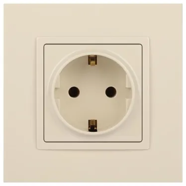 Розетка 2P+E Schuko, 16А-250В, Эра Elegance, сл.кость, 14-2101-02