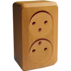 ЭТЮД Розетка двойная наружная без заземления без шторок Бук