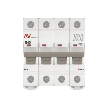 Выключатель автоматический AV-10 4P 40A (B) 10kA AVERES