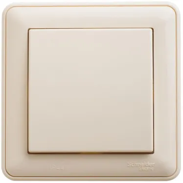 W59 AQUA Переключатель одноклавишный, 10АХ, IP44, в сборе, слоновая кость