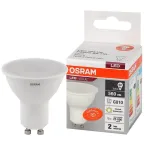 Лампа светодиодная LED 7 Вт GU10 3000К 560Лм спот 220 В (замена 60Вт) OSRAM