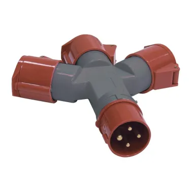 Адаптер трехлучевой16А 3Р+PЕ IР44 380В TS1013-214