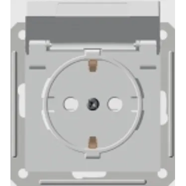 W59 Розетка скрытая с заземлением с крышкой IP44 бежевая