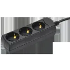                  Удлинитель У03 3 места с заземлением 5м 3х1мм2 10А 250В черный GENERICA
               