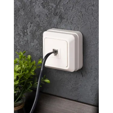 Рим Розетка телефонная Phone белая