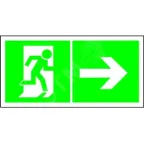 Знак безопасности BL-3015B.E35"Напр. к эвакуационному выходу направо" | a18151 | Белый свет