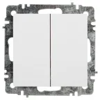 Переключатель Intro Accent 6-107-01 двойной, 10А-250В, IP20, СУ, AL/CU, белый