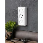 Розетка Рим 3-местная 10А без заземления белая