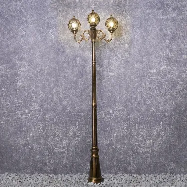 Светильник НТУ-3х60w столб Е27 IP44 черное золото