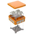 Коробка огнестойкая разветвительная для о/п двухкомпонентная 60-0303-FR6.0-4-6-Р Е15-Е60 100х100х40 RAL2004 Промрукав (17 шт/уп)